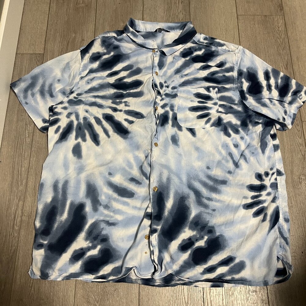 George Hawaiian Summer Shirt Men 2XL Short Sleeve Button Up Collar Cotton